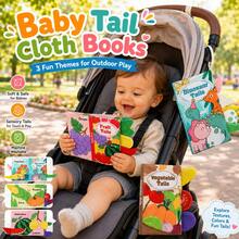 1pc Baby Early Learning Cloth Book 3D Tail Design With Crinkle Paper And BBi Squeaker, Suitable For Baby Tracking, Listening, Visual Learning, Cognitive Development And Sensory Activities - Multicolor - View 6
