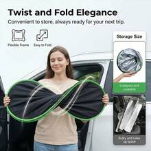1pc Portable Heat-Insulating Sunshade, Single-Piece Car Sunshade, Specially Designed For Car Front Windshield, Titanium Silver Upgraded Thickened Sunshade, Effectively Blocks Sunlight, Easy To Install, High-Quality Fabric, Practical For Car Interior In Summer, Suitable For Travel And Camping, Fits Sedans, SUVs And Trucks - A - View 5
