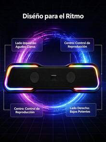 Bocina Bluetooth Portátil con Luces RGB Multicolor, Altavoz Inalámbrico con Sonido Potente y Graves Claros, Diseño Moderno para Fiestas, Karaoke, Reuniones con Amigos, Hogar y Viajes, Conexión Estable y Batería Recargable para Disfrutar tu Música Favorita en Cualquier Lugar - Ver 5