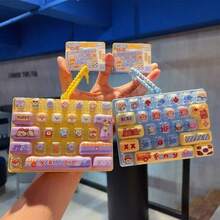 1PC Random Color New Hot-Selling Mood Cartoon Stress Relief 26-Key Mechanical Keyboard Children's Toy Keychain Backpack Pendant Birthday Gift Miniature Things Matching Keychain Stuff Clickeez Clicker Fidget Keyboard Fidget - Multicolor - View 4