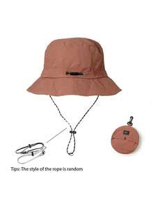 1pc Waterproof Outdoor Foldable Packable Thin Bucket Hat, Unisex Sun Protection Fishing Cap,Beach,Travel - A - View 11