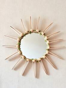 Bohemian Style Round Sunburst Decorative Wall Mirror, Modern Metal Mirror, Suitable For Bedroom, Living Room, Hallway, Bathroom, Balcony, Farmhouse Style Entryway, Small Size - Multiple Styles - View 8