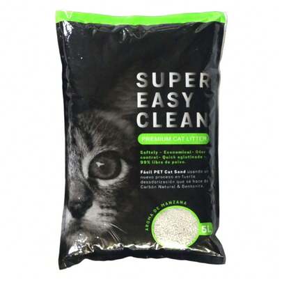 Clay-Based Cat Litter 5L, Apple Fragrance, Odor-Removing, Non-Agglomerated, Low Dust, 99% Dust-Free, Quick Water Absorption, Non-Agglomerated Mineral Sand, Cat Pet Toilet Supplies, Antibacterial, Deodorizing Cat Litter