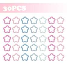 1-100PCS Cute Stars-Shaped Metal Stitch Markers Crochet Markers Ring Multicolor Crochet Locking Markers For Knitting And Crocheting (Multicolor) - Powder Blue - View 9