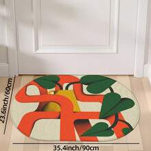 1pc Oval Flannel Door Mat, Soft Comfortable Absorbent Non-Slip Machine Washable With Backing, Suitable For Entrance, Living Room, Patio, Bedroom, Kitchen, Laundry Room, Bathroom, Multi-Functional Home Floor Mat, Entryway Rug, Kitchen Bathroom Carpet, Holiday Decoration - Multicolor - View 14