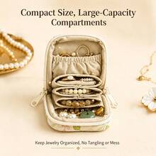 Compact Portable Jewelry Organizer, Multi-Layer Partition Anti-Tangle Jewelry Bag, Zipper Protection, Travel Storage Box For Earrings, Rings, Necklaces And Bracelets - Multicolor - View 6
