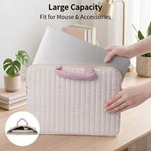 11-15.4 Inch Laptop Sleeve, Compatible With Air 13.3/Air15.3 10th Gen 11th Gen 10.9 7th Gen 8th Gen 9th Gen, Quilted Protective Case With Handle - View 3