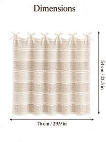 White Floral Lace Oven Curtain, Tie-Up Ruffle Short Kitchen Tier Curtain, Farmhouse Style Decorative Cover, Suitable For Oven, Open Cabinet, Small Window, Country Home Decor - Apricot - View 5