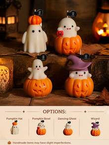 Halloween Scented Candle Set Pumpkin Ghost Candle Cute Cartoon Style Halloween Home Room Decor,Autumn Decor,Halloween Party Gifts For Women Smokeless Cozy Spooky‑Fun Decor Available In 1/2/4 Packs With Halloween Gift Bag - Pumpkin Ghost - View 18