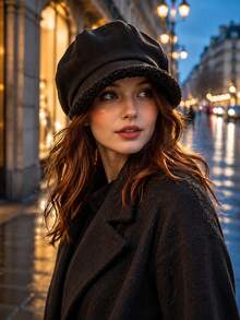 1 Pc Solid Color Bucket Hat, Casual Style With Fuzzy Fleece Brim,Warm Hat For Women, Suitable For Daily Outing, Shopping, Travel, Autumn And Winter - Multicolor - View 4