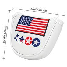1PC Semi-Circular Mallet Golf Putter Cover, Premium PU Material With Exquisite Embroidery, Soft Inner Lining, Durable Wear-Resistant, Unisex Putter Accessory, Fits Most Brand Putters - Multicolor - View 11