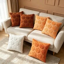 1 buah/2 buah Sarung Bantal Beludru Bordir Halloween, Cocok untuk Sofa Ruang Tamu, Sarung Bantal Minimalis - MultiWarna - View 2