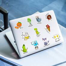 50pcs Inspirational Animal & Fruit Stickers, Fun Text Reward Fruit Doodle Stickers, Suitable For Personalizing Guitar, Notebook, Luggage, Laptop, Motorcycle, Skateboard, Perfect For Back To School, Vision Board And Other Occasions, Suitable For Teenagers - Multicolor - View 3