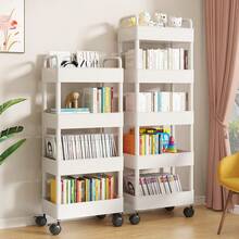 3-Tier 360° Rotating Corner Storage Cart - Durable Plastic, No Power Required, With Wheels, Convenient For Kitchen, Bathroom, Living Room, Office - Multicolor - View 8