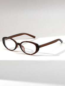 1 Pair Women's Cat Eye Retro Non-Prescription Glasses Glasses, High-End Personalized Design, Daily Wear Accessory For Back To School Season - Clear - View 1