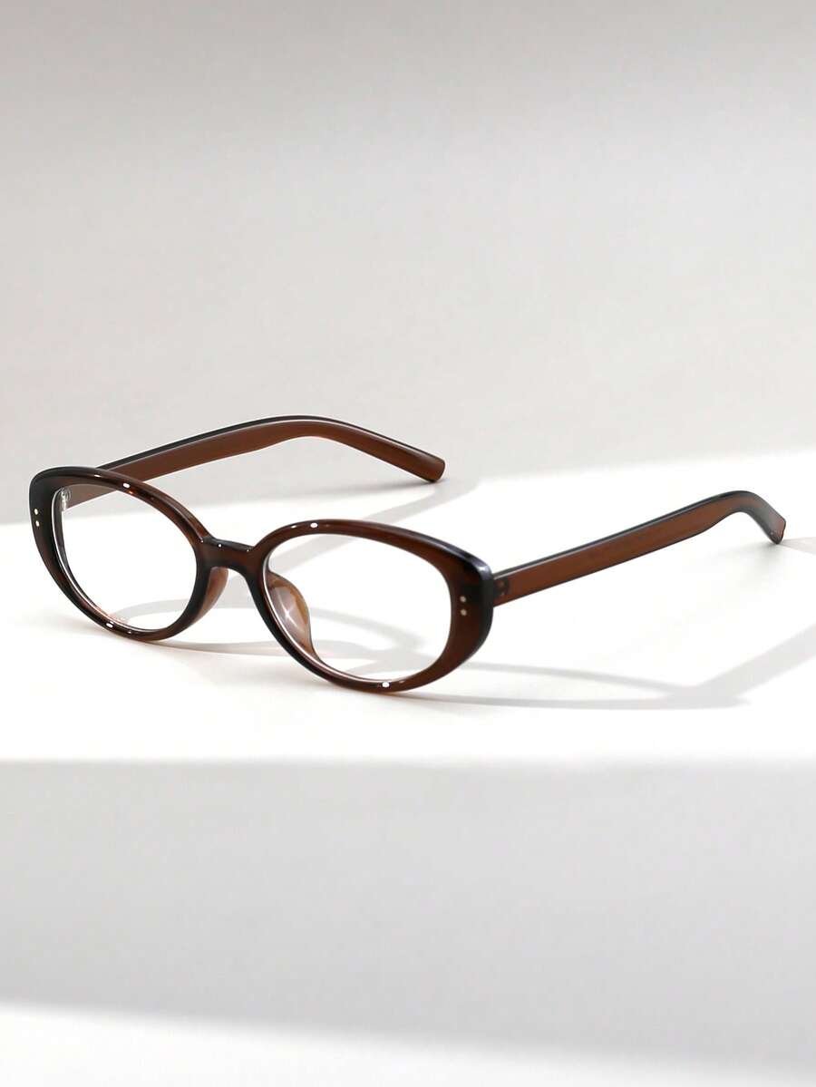 1 Pair Women's Cat Eye Retro Non-Prescription Glasses Glasses, High-End Personalized Design, Daily Wear Accessory For Back To School Season - Clear - View 1