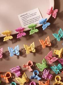 10/20/30/50/100pcs Colorful Hollow Butterfly Hair Claw Clips For Women, Side Clips, Forehead Bangs Clips, Braid Clips, Mini Elegant Princess Hair Accessories (Random Color) - Multicolor - View 3