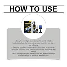 100ml +20ML Headlight Cleaning Kit Professional Car Headlight Repair Agent - Removes Yellowing, Oxidation And Fogging - Lens Polishing And Grinding Material - Effectively Enhances Headlight Brightness, Grinding And Polishing - Liquid - View 6