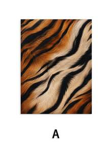 1/3pcs Wild Animal Fur Texture Canvas Wall Art, Unframed, Leopard Tiger Zebra Skin Pattern Print Set, Retro Luxury Safari Poster Pack, Wall Decor For Living Room Bedroom Dorm Apartment Interior, Home Decoration, Gift - Abstract Style a - View 17