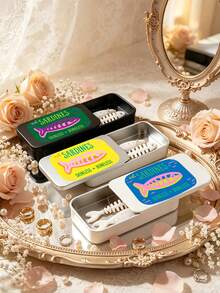 Creative Sardine Can Hair Clip Set, Sardine Storage Box, Sardine Hair Clip, Hair Accessory, Sardine Can Container, Small Accessory Storage Box, Daily Decorative Gift - Multicolor - View 7