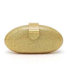 CEZIRA Small Acrylic Evening Clutch Bag For Women, Oval-Shaped Elegant Fashion Magnetic Closure Metal Chain Wallet, Suitable For Dates, Banquets, Weddings, Parties - Multicolor - View 12