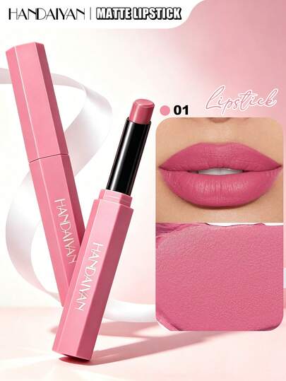 HANDAIYAN 6 Colors Matte Silky Lipstick: Long-Lasting Color, Easy To Apply, Velvet-Like Finish - Perfect For Makeup Parties, Holidays And Gifts; Fashionable For Women, Campus Life, Vacation And Travel; Spring/Summer Essential