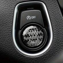 Carbon Fiber Car Ignition Switch Button Cover - Fashionable PVC Protective Decorative One-Touch Start - One-click Start - View 7