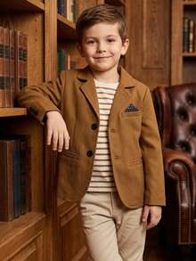 Young Boys Overcoats - Coffee Brown - View 1
