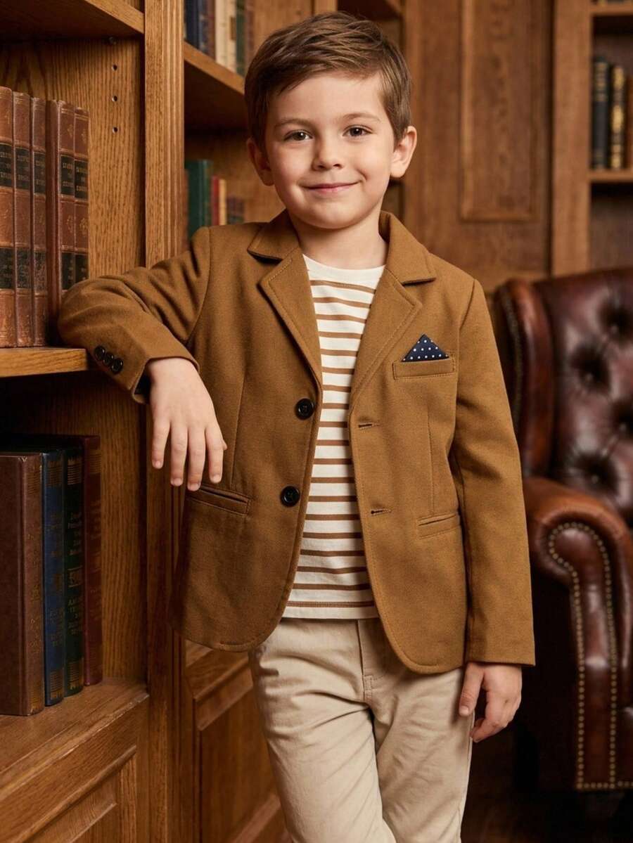 Young Boys Overcoats - Coffee Brown - View 1