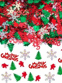 1/2 Pack Christmas Colorful Glitter, Shiny Christmas Glitter Table Decor Confetti, Glitter Paper With Christmas Snowflake And Tree Pattern, Christmas Snowflake And Santa Claus, Tabletop, Holiday, DIY Craft, Christmas And New Year - Multicolor - View 6