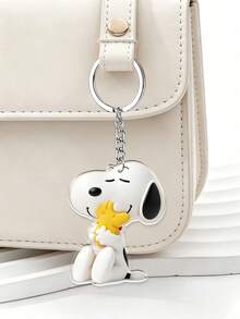 Snoopy Cute Sitting Posture Cartoon Embrace Small Yellow Partner Acrylic Key Chain, Metal Ring Chain Bag Hanging Pendant, Suitable For Backpacks, Handbags, Car Keys - Multicolor - View 2