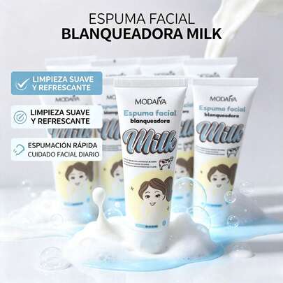 Espuma Facial de Leche |   Limpieza Suave |   Nutre la Piel |   Elimina Grasa |   100 ml