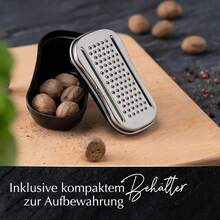 Multi‑Use Spice Grater Equipped With Storage Compartment, Manual Kitchen Tool For Processing Nutmeg And Various Spices At Home - Silver + Black - View 5