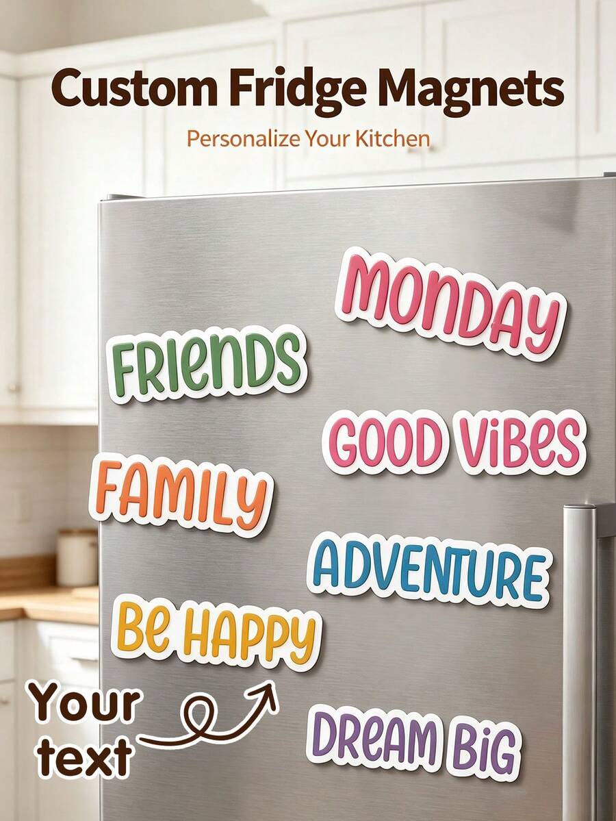 Custom Text/Name Fridge Magnets, Personalized Text Fridge Magnets, Custom Home Decor Magnets, Teacher Whiteboard Magnets, Personalized Classroom Schedule Accessories, DIY Fridge Magnets, Back To School, Home Decor