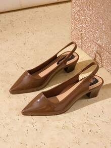 Korean Style Casual Women's Jelly Sandals, Plastic Soft Sole Work Shoes, Fashionable Outdoor Wear, Minimalist Wedge Heel, Comfortable Elegant Women's Shoes - Brown - View 6
