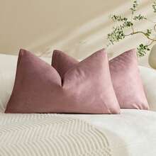 1pc/2pcs Lotus Root Pink Velvet Solid Color Decorative Pillow Covers(Pillow Insert Not Included), Square Cushion Covers, Holiday Home Decor Pillows, Soft & Cozy Fabric, Modern Decor For Sofa, Home Bedroom, Dorm Use - Dusty Pink - View 16