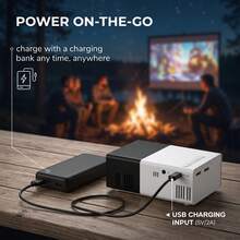 Mini Portable Projector, Black & White HD Wireless Projector, Ultra Quiet Plug And Play Video Projector, Wireless Screen Casting Compatible With Phone Computer, Home Theater Office Portable Projection Device - Black and White - View 7