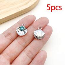 5/20pcs Silvery Plated Blue Rhinestone Charms Dolphin Shell Star Heart Butterfly Owl Pendant For DIY Bracelet Necklace Earring Jewelry Making Findings - Blue - View 21