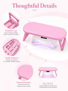 Nail Art Hand Rest Pad, Arm Support Cushion, Portable Manicure Hand Pillow, Comfortable Wrist Support Stand, Non-Slip Stable Design, Suitable For Gel Nail Extensions, Manicure Salon Home DIY Nail Art Tools, Beauty Accessories - White - View 8