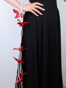 1pc Bohemian Style Extra Long Draping Handheld Bouquet With Flower, Pearl Chain And Tassel, Wedding Photography Prop - Multicolor - View 8