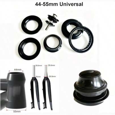6MSKS 1 Set Bicycle Headset 44-55mm, Tapered Tube Sealed Bearing Headset, Suitable For Mountain Bike/MTB/BMX/Road Bike