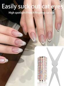 Magnetic Nail Art Tool Set: Rhinestone "Black Hole" Cat Eye Magnetic Ring, Quickly Create Strong Cat Eye Effect - Multicolor - View 4