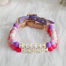Personalized Beaded Dog Collar: Available In 6 Colors And Styles, The Perfect Personalized Gift For Your Dog, With A Durable Leather Buckle, A Customized Christmas Gift For Your Pet. - Multicolor - View 8