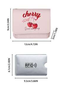 Cherry Print Short Wallet, Compact And Portable Wallet, Multi-Card Slot Card Holder, Minimalist Fashion Zipper Coin Purse, Cherry Red Bright And Eye-Catching, Convenient For Commuting And Metro Card Swiping, Quick Payment In Shopping Malls, Fast Coin And Change Retrieval For Vacation And Travel Checkout, Travel ID And Room Key Storage And Anti-Loss, Suitable For Women, College Students, Office Workers, Perfect For Gifting Between Friends, Halloween, Christmas, Souvenir, Birthday Gift - Multicolor - View 11