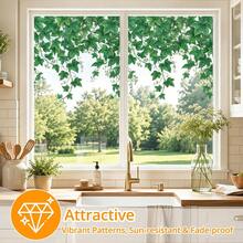 1pc Fresh Green Vine Window Sticker, For Living Room Bedroom Home Decor Glass Sticker, Static Adsorption Removable, Decorative Art Style, Holiday Decoration Sticker, Christmas Decoration - Multicolor - View 2