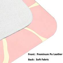 Pink Floral Leather Desk Mat, Beautiful Artistic Large Mouse Pad, Desk Accessory, Non-Slip Keyboard Pad, Leather Material, Suitable For Office, Home Computer Desk Protective Pad, Can Be Given As A Gift To Men, Women, Gaming Mouse Pad, Desk Accessory - View 7