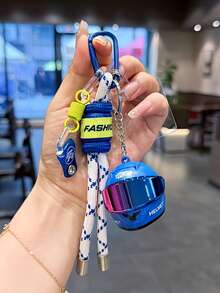 1 buah Gantungan Kunci Helm Motor Warna-warni, Liontin Helm Balap Mini dengan Tali Kepang, Gantungan Kunci Mobil, Hiasan Ransel/Tas Tangan, Aksesori Ponsel, Aksesori Pasangan, Cocok Sebagai Hadiah untuk Penggemar Sepeda Motor - MultiWarna - View 13