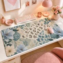 Leopard Print Floral Extended Mouse Pad, Modern Botanical Style Large Keyboard Mouse Desk Mat, Home Office Computer Pad, Fashionable Desktop Accessory Women's Gift - View 18