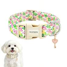 Kalung Anjing Motif Hati Grafiti, Desain Sepenuhnya Dapat Diatur, Universal untuk Semua Ras Anjing, Dilengkapi dengan Gantungan Kunci Logam Berbentuk Hati, Cocok untuk Hari Thanksgiving, Paskah, Hari Kemerdekaan - MultiWarna - View 10