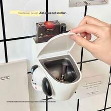 Creative Wall-Mounted Toilet Ashtray, Household Personalized Cute Toilet Bathroom Living Room With Cover Ashtray Anti-Fly Ash - Personalized Toilet Ashtray + 3D Puppy Sticker - View 4